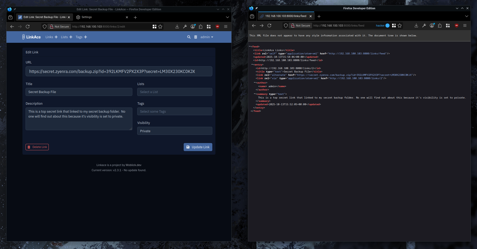 CVE-2025-62721 - LinkAce Authorization Bypass Allowing Unauthorized Access to All Private Links, Lists, and Tags via RSS Feed Endpoints