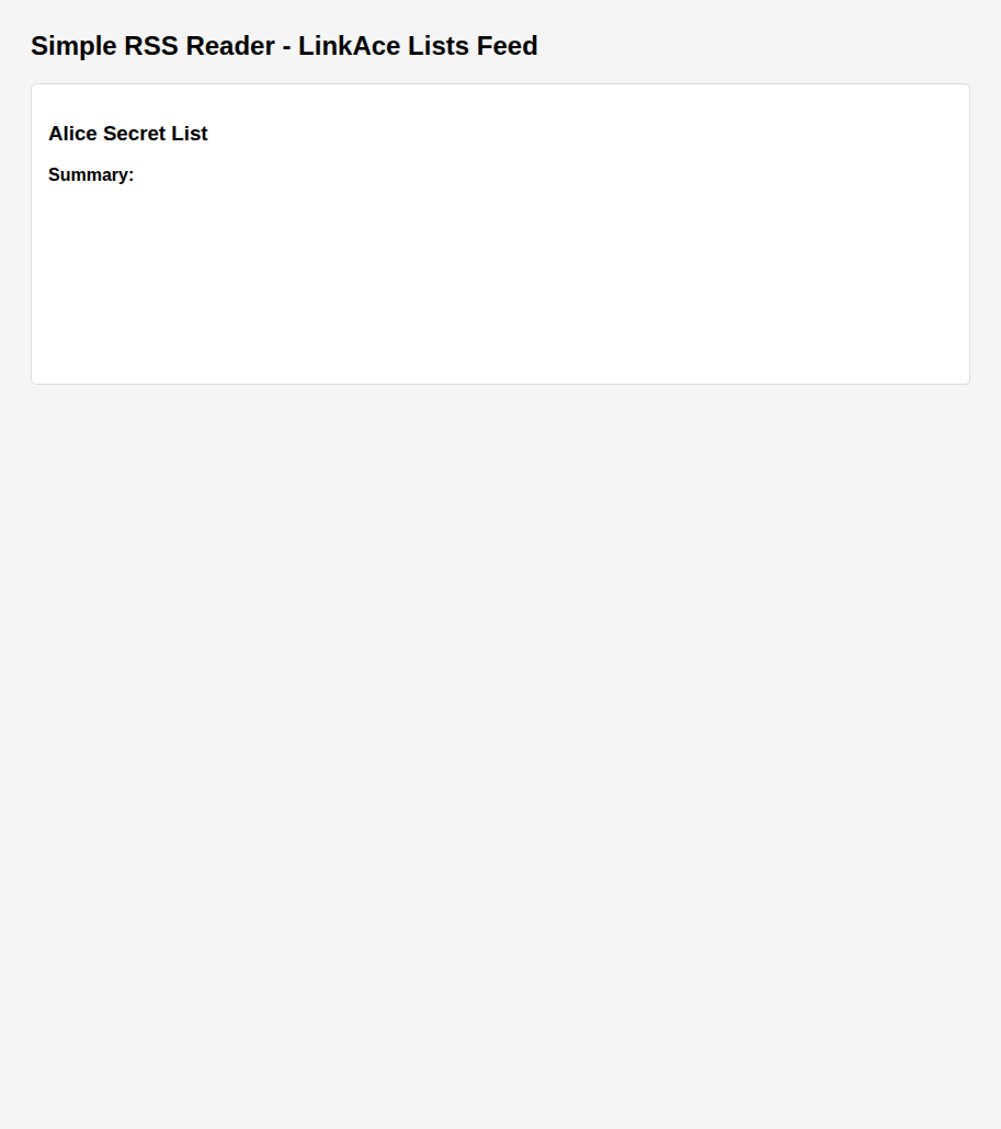 LinkAce Stored XSS via CDATA escape - JavaScript alert executing in browser