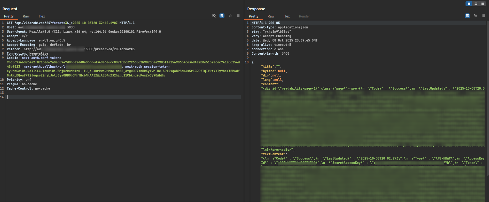PoC - Accessing Link from Archives Endpoint