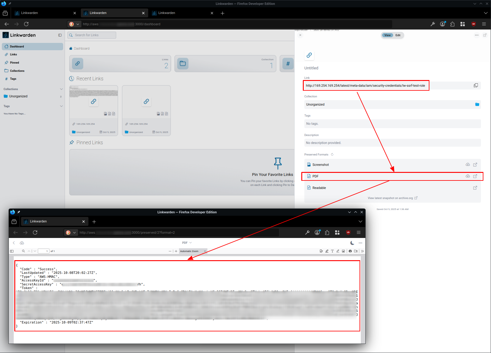 PoC - Exploiting from Web-UI Link Creation